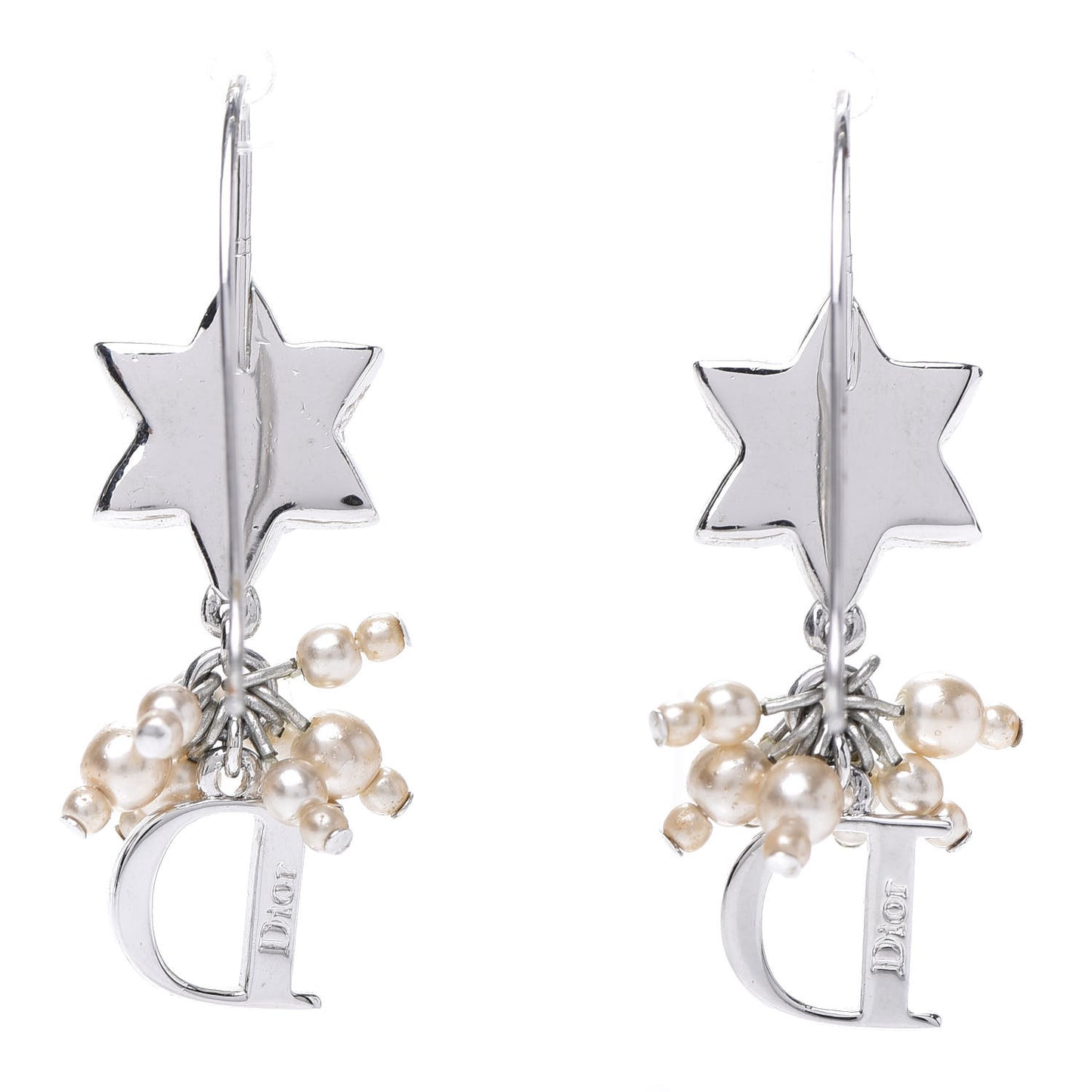 Pearl Star Earrings Silver