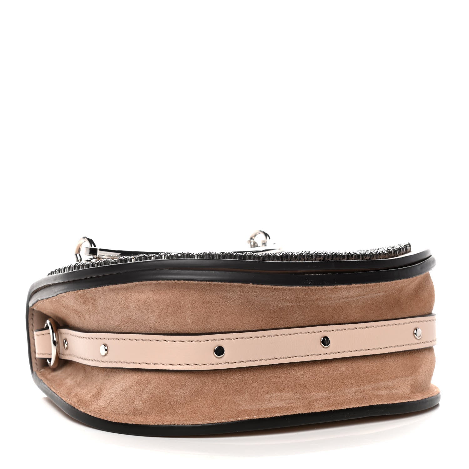 Chloe Calfskin Crystal Embellished Small Nile Bracelet Bag Cement Pink 3 of 13