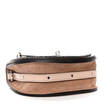 Chloe Calfskin Crystal Embellished Small Nile Bracelet Bag Cement Pink 3 of 13
