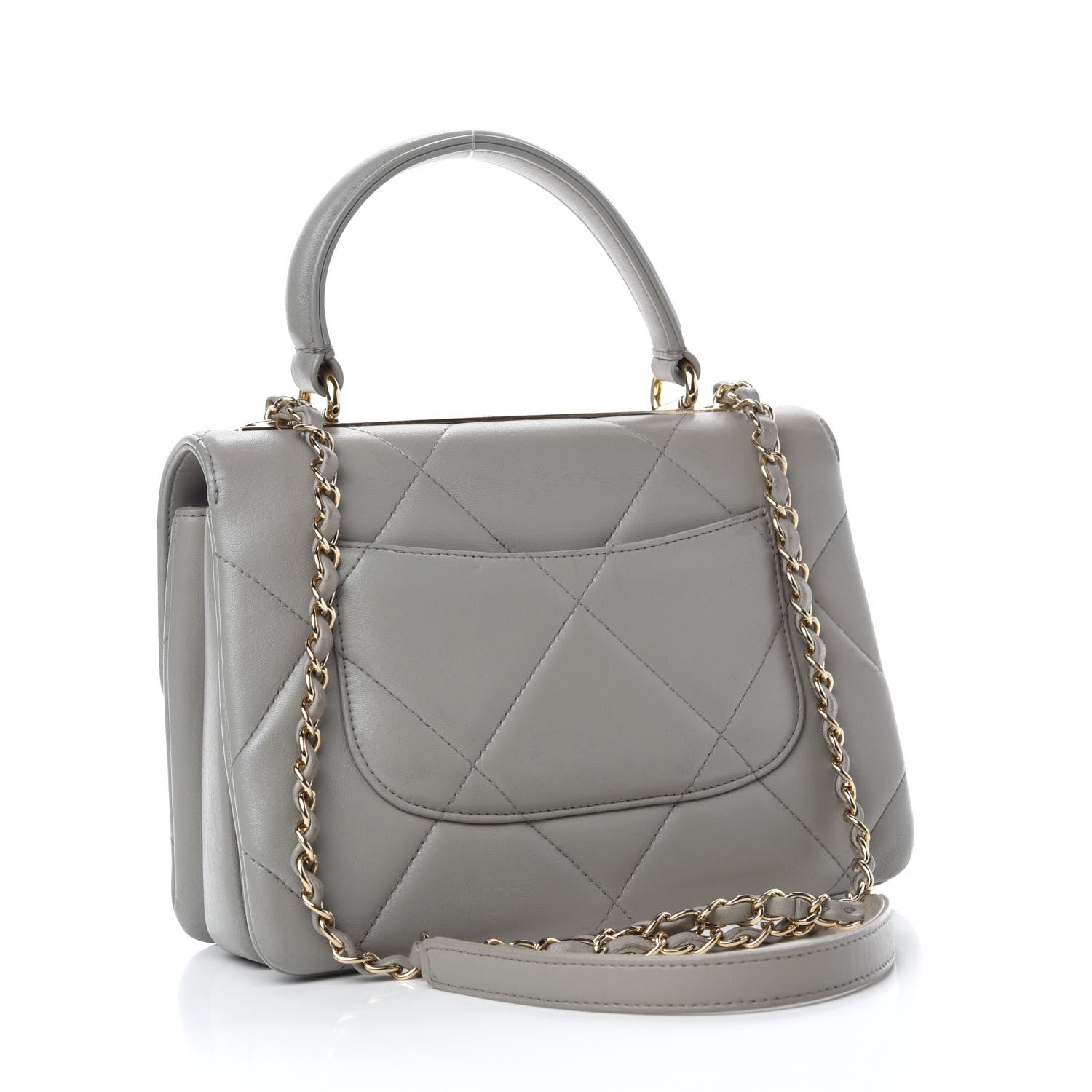 Chanel Lambskin Quilted Small Trendy CC Flap Dual Handle Bag Grey 3 of 12