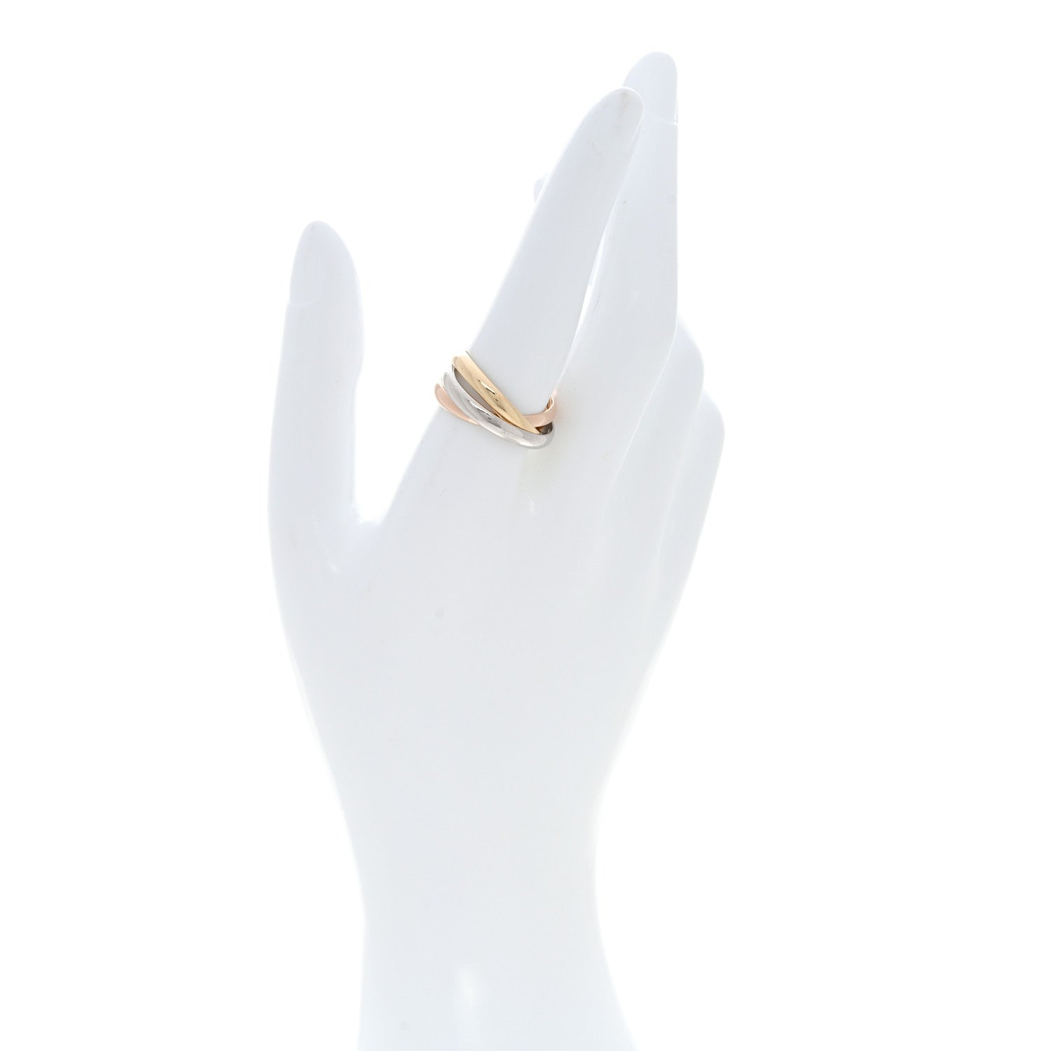 Cartier 18K Pink Yellow White Gold Classic Trinity Ring 60 9 2 of 6