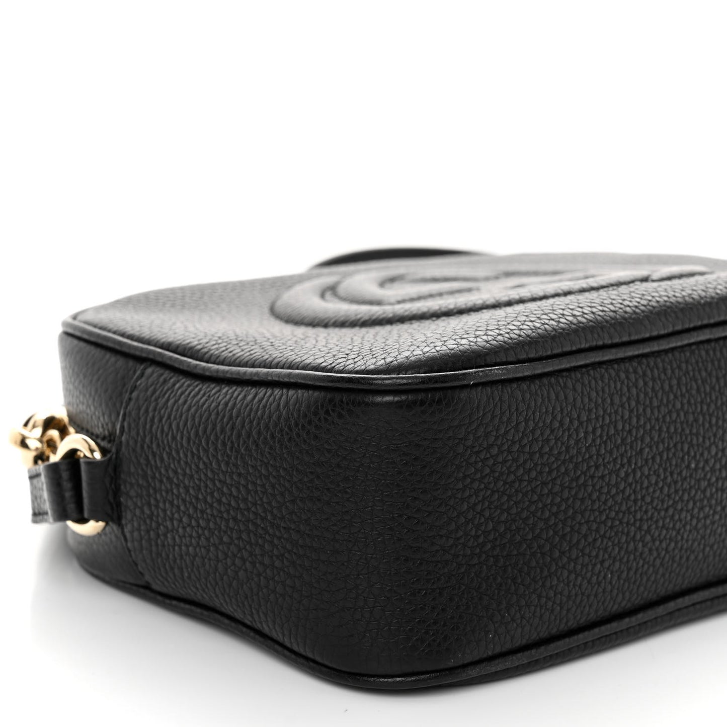 Pebbled Calfskin Small Soho Disco Bag Black