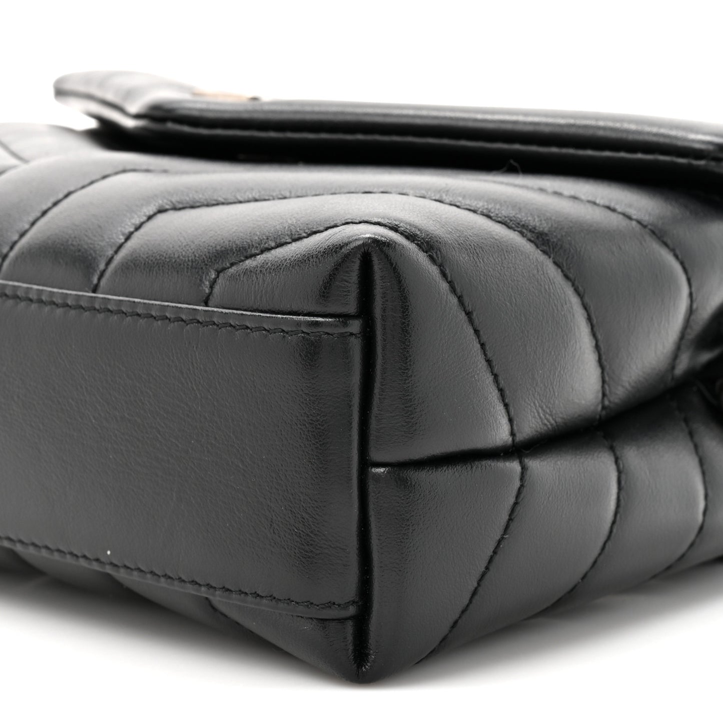 Calfskin Y Quilted Monogram Toy Loulou Crossbody Bag Black