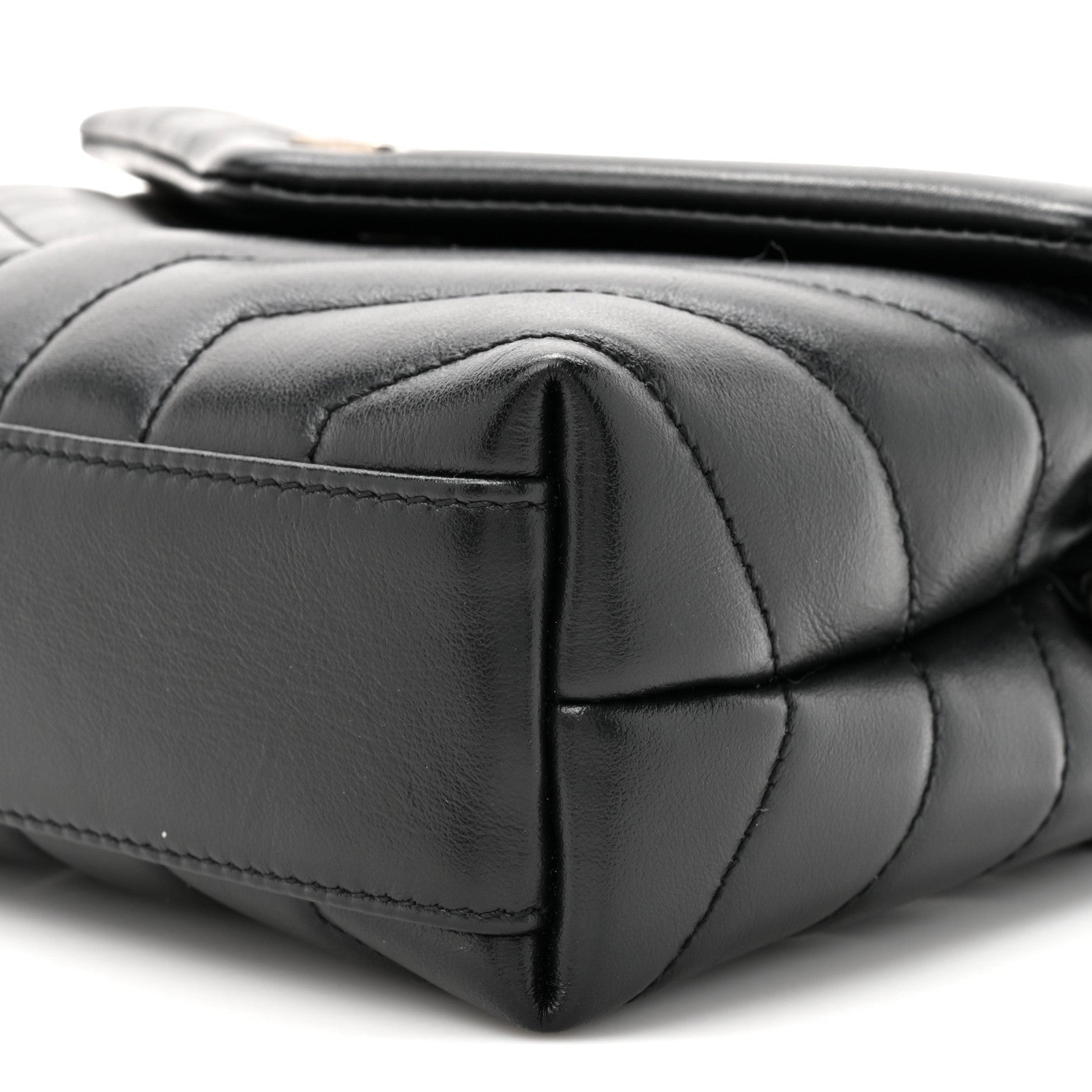 Saint Laurent Calfskin Y Quilted Monogram Toy Loulou Crossbody Bag Black 10 of 12