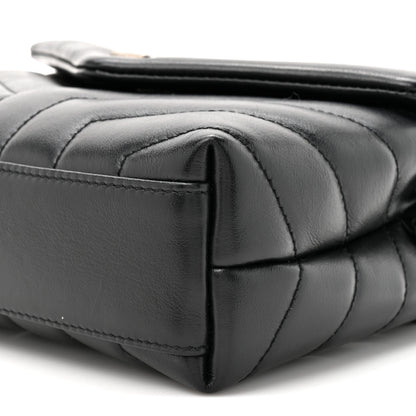 Saint Laurent Calfskin Y Quilted Monogram Toy Loulou Crossbody Bag Black 10 of 12