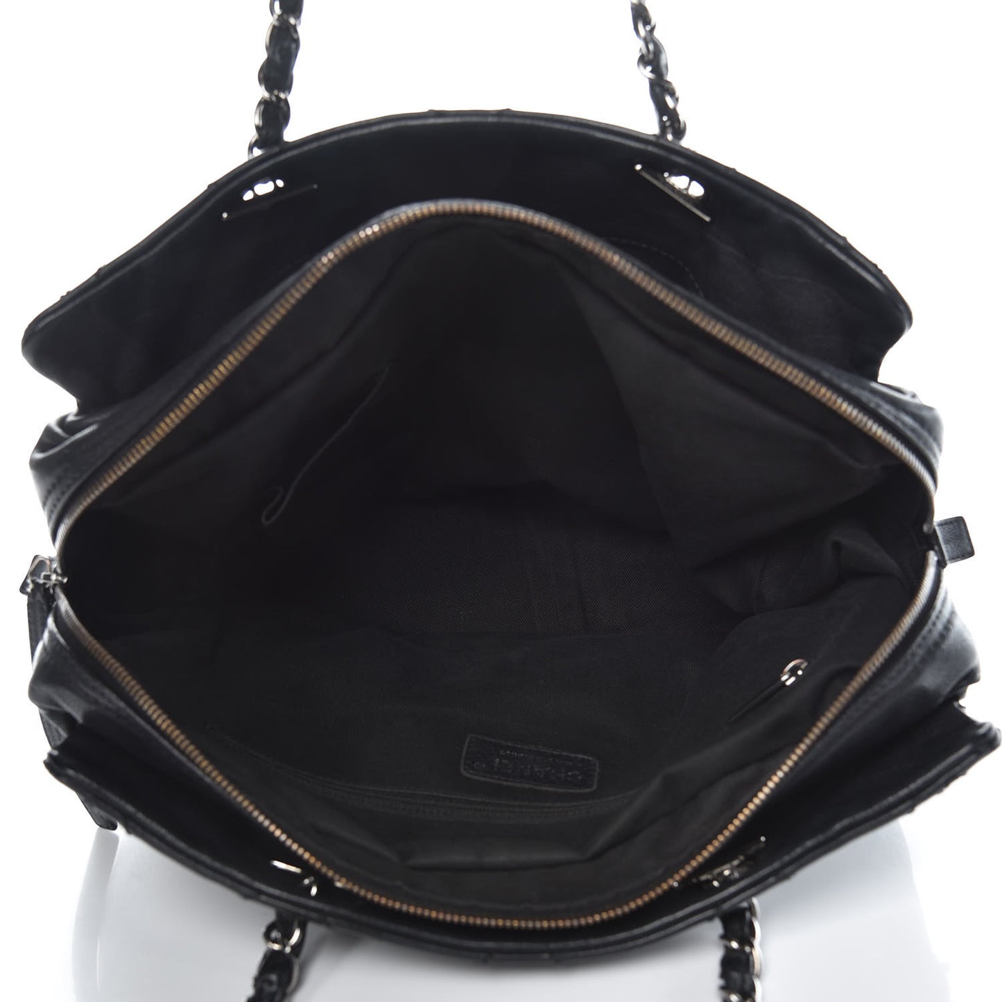 Calfskin Large Diamond Stitch Tote Black