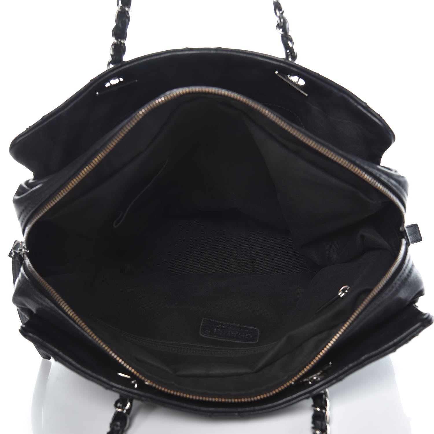 Chanel Calfskin Large Diamond Stitch Tote Black 4 of 16
