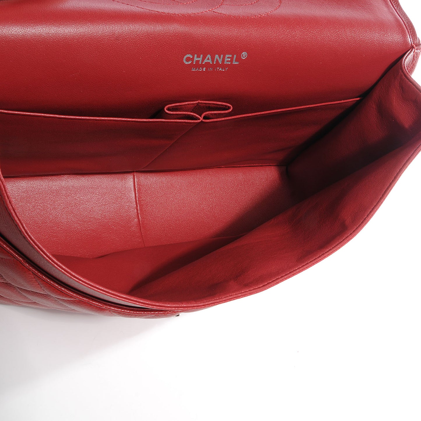 Caviar Quilted Maxi Double Flap Red