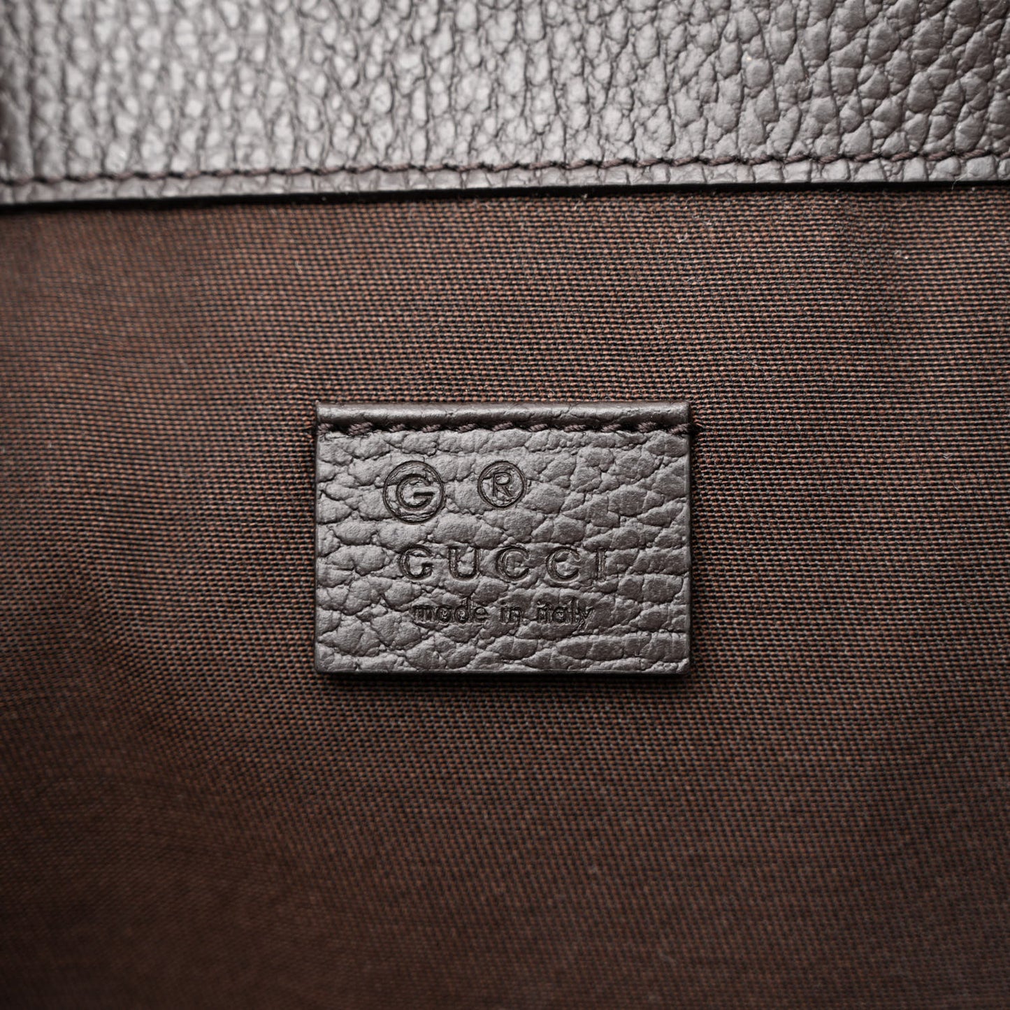Monogram Dollar Calfskin O Drawstring Backpack Beige Ebony Testa di Moro Dark Chocolate