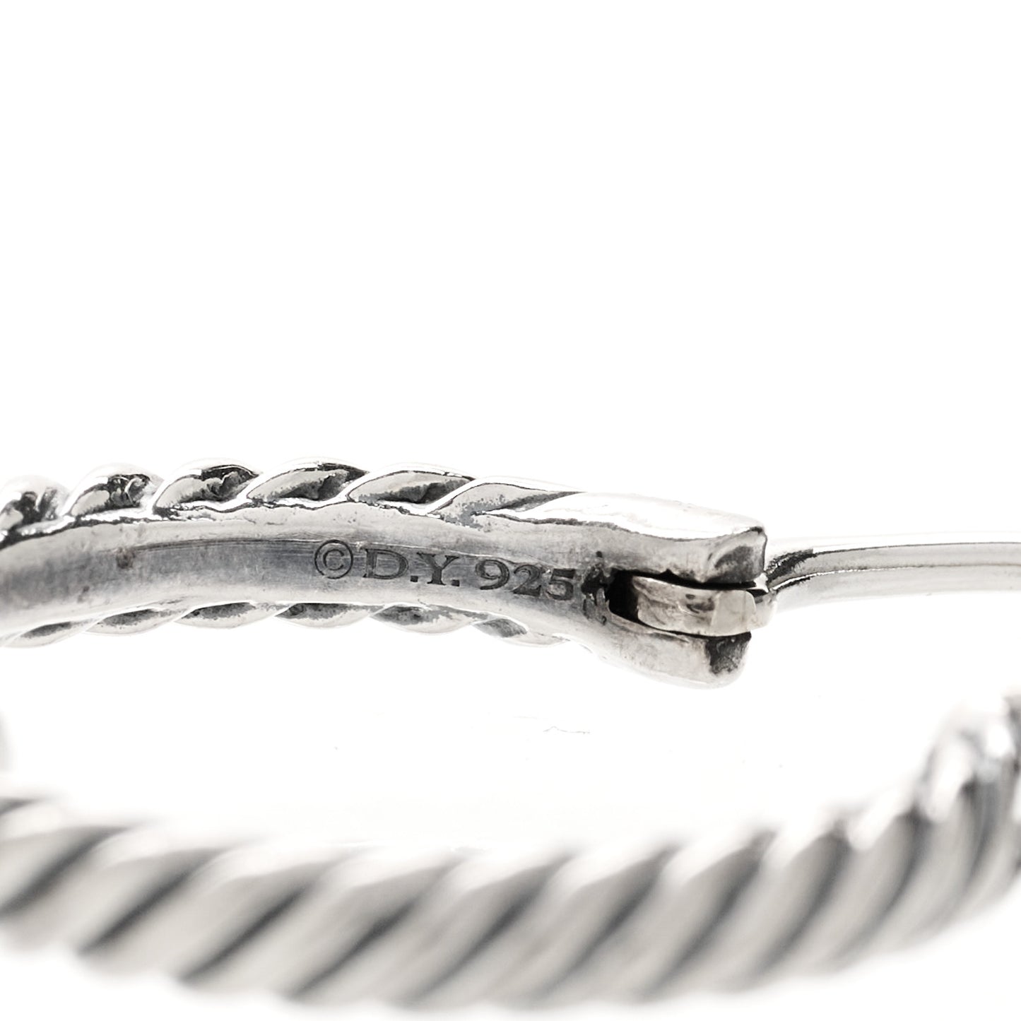 Sterling Silver Diamond Pave Hoop Drop Earrings