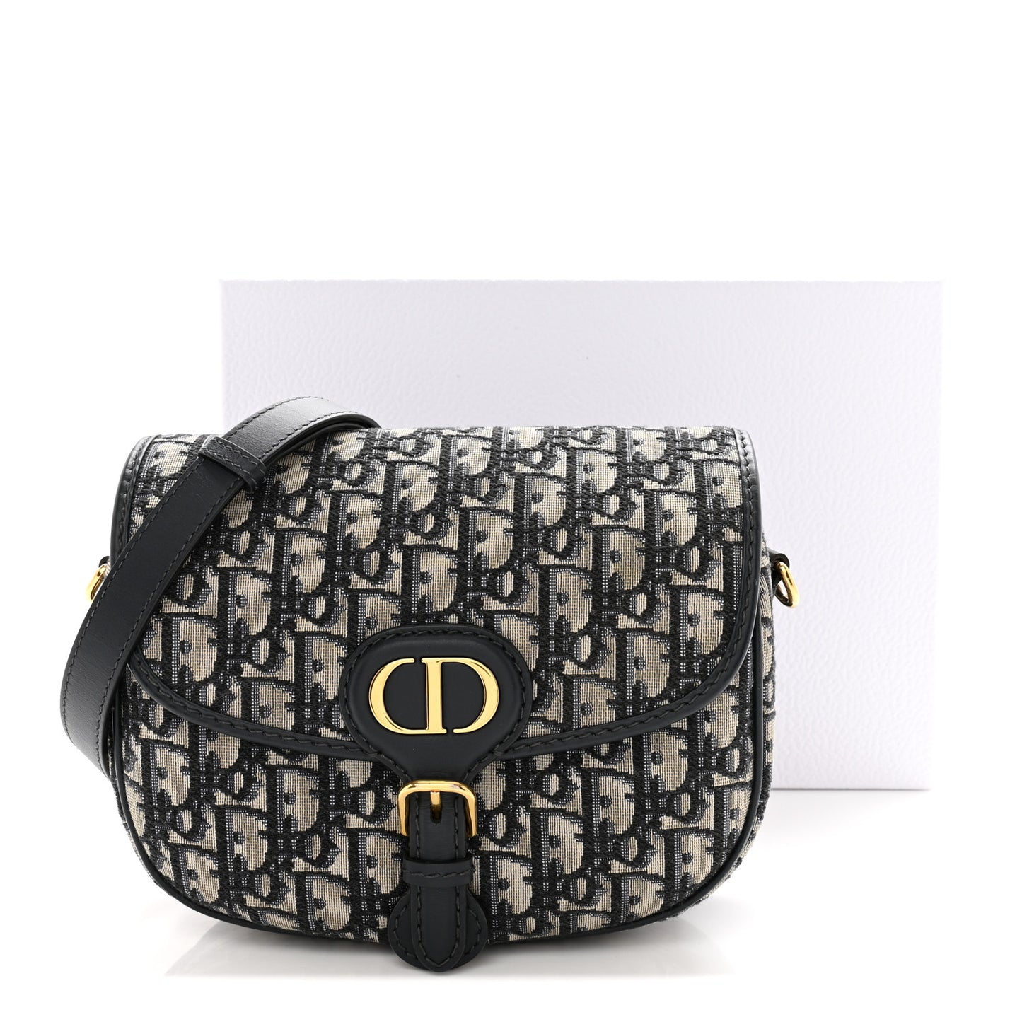 CHRISTIAN DIOR Oblique Medium Bobby Flap Blue