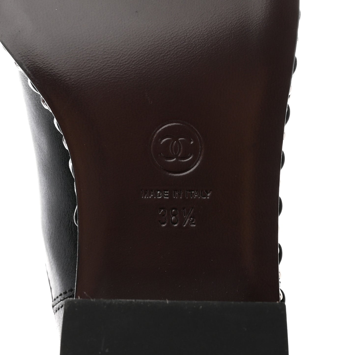 Calfskin Chain Around Chelsea Boots 38.5 Black