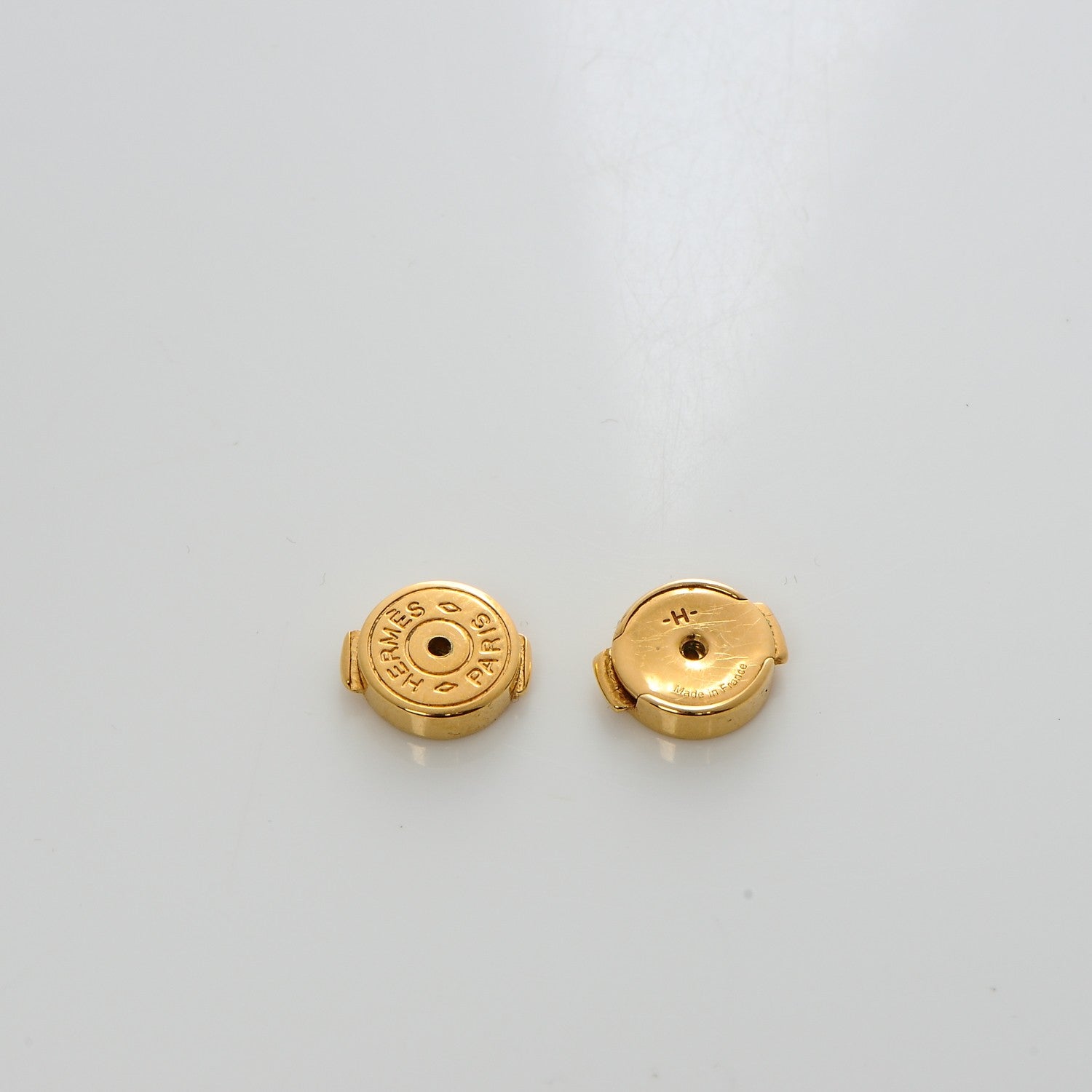 Hermes Gold Lacquered Cage d'H Earrings Orange 4 of 5