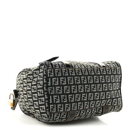 Fendi Zucchino Patent Small Forever Boston Black Panna 4 of 10