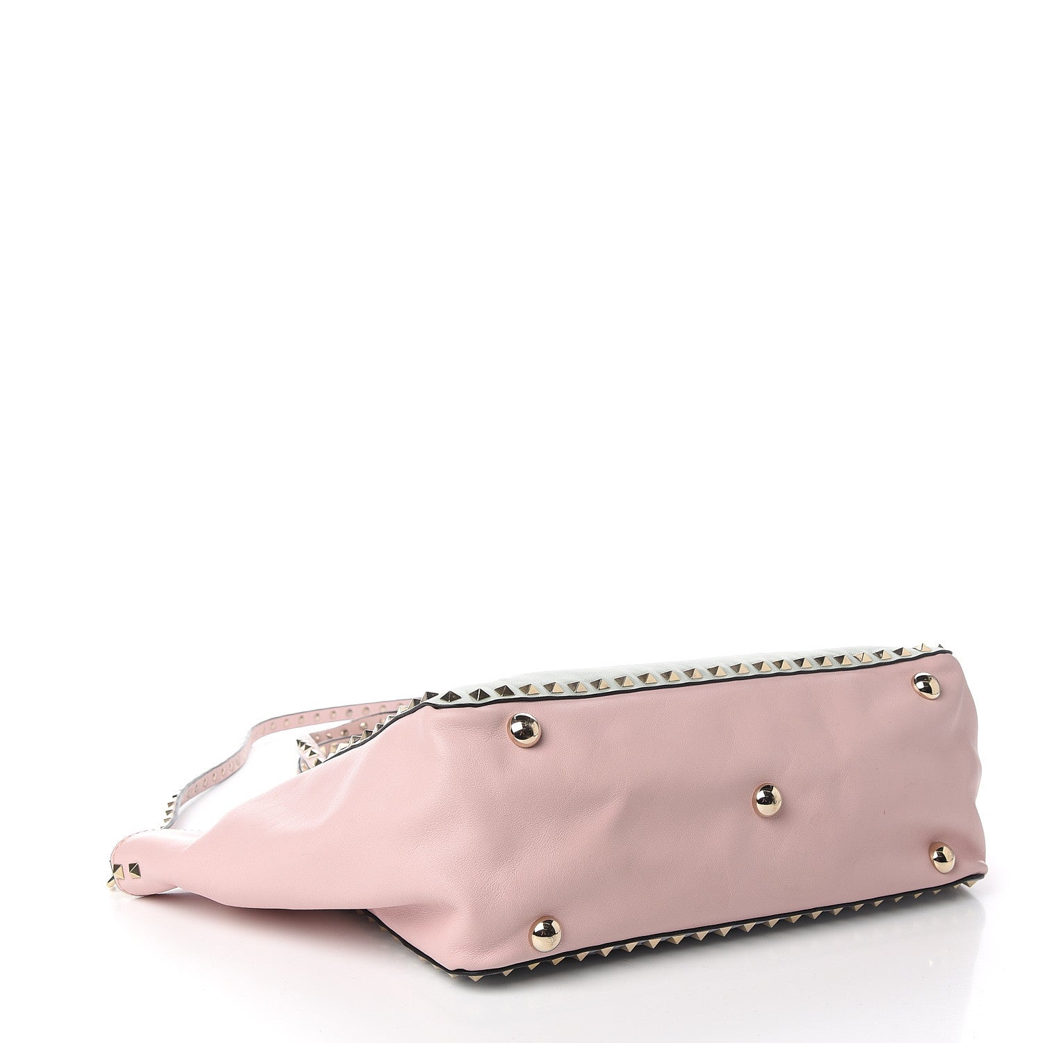 Valentino Garavani Vitello Watercolor Medium Rockstud Tote Rose Green Yellow Sky 3 of 14