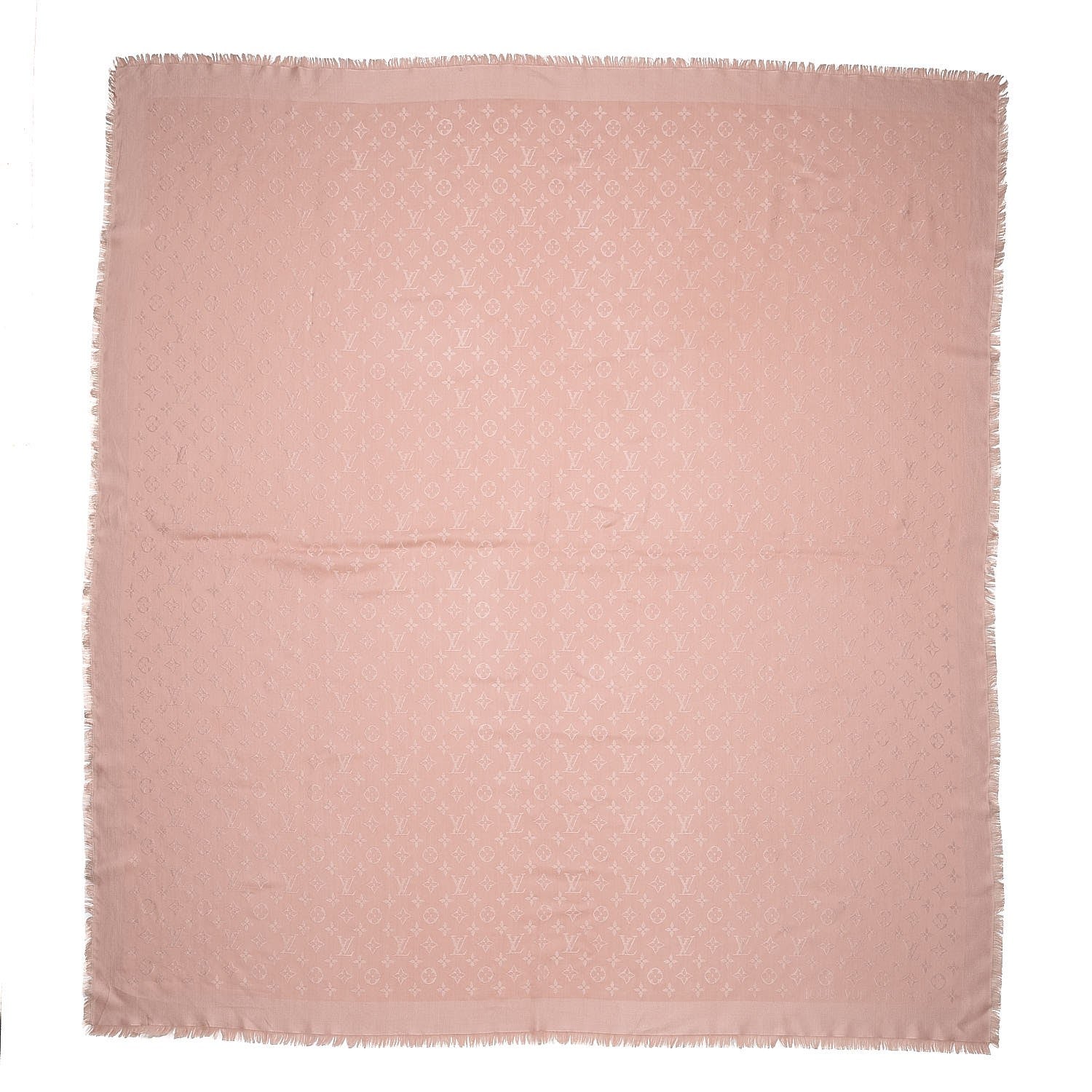 Louis Vuitton Silk Wool Monogram Shawl Rose 1 of 3