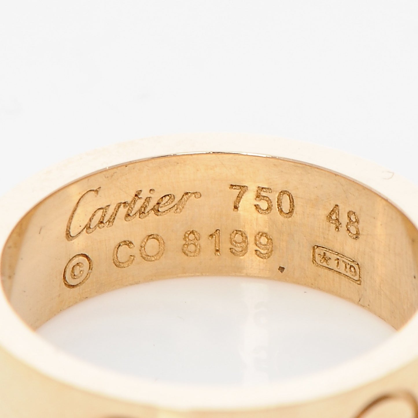 18K Yellow Gold 5.5mm LOVE Ring 48 4.5