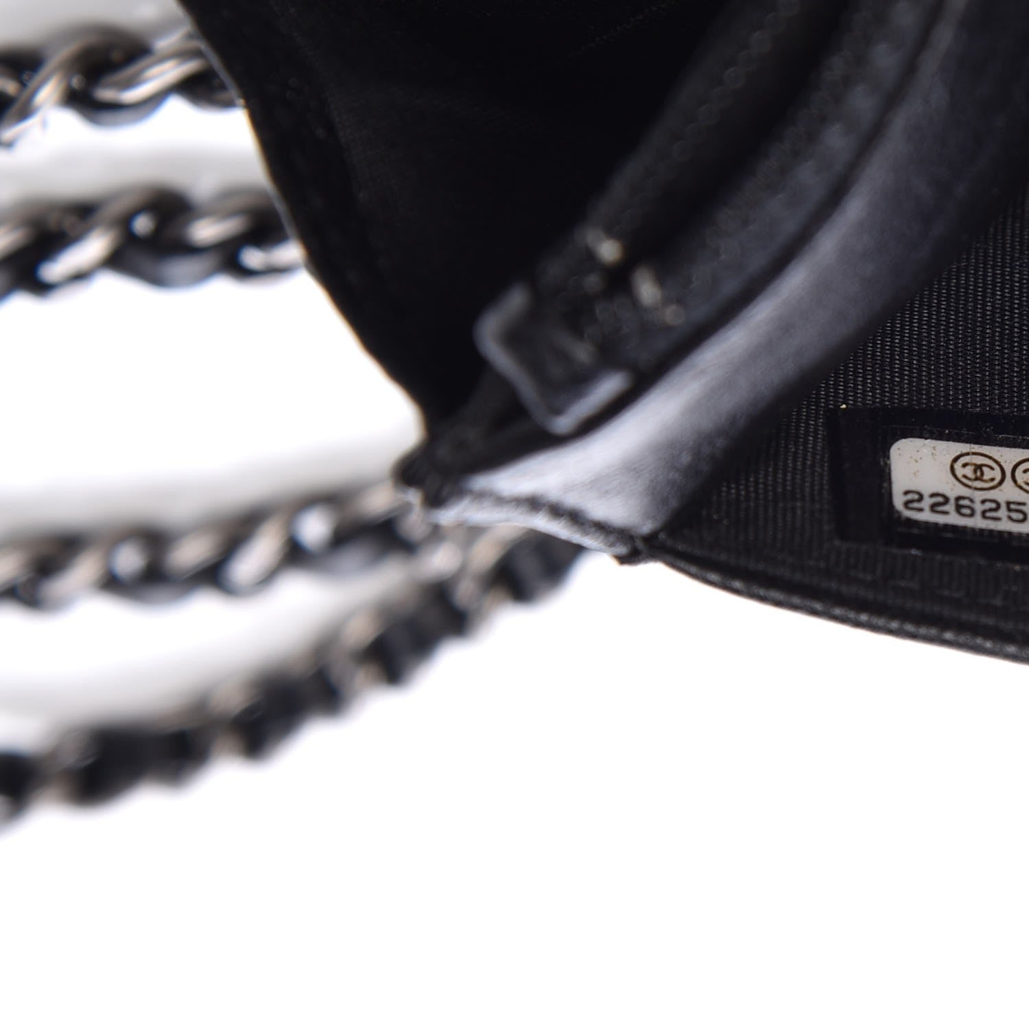 Chanel Calfskin Quilted Chain Around Boy Wallet On Chain WOC Black 8 of 11