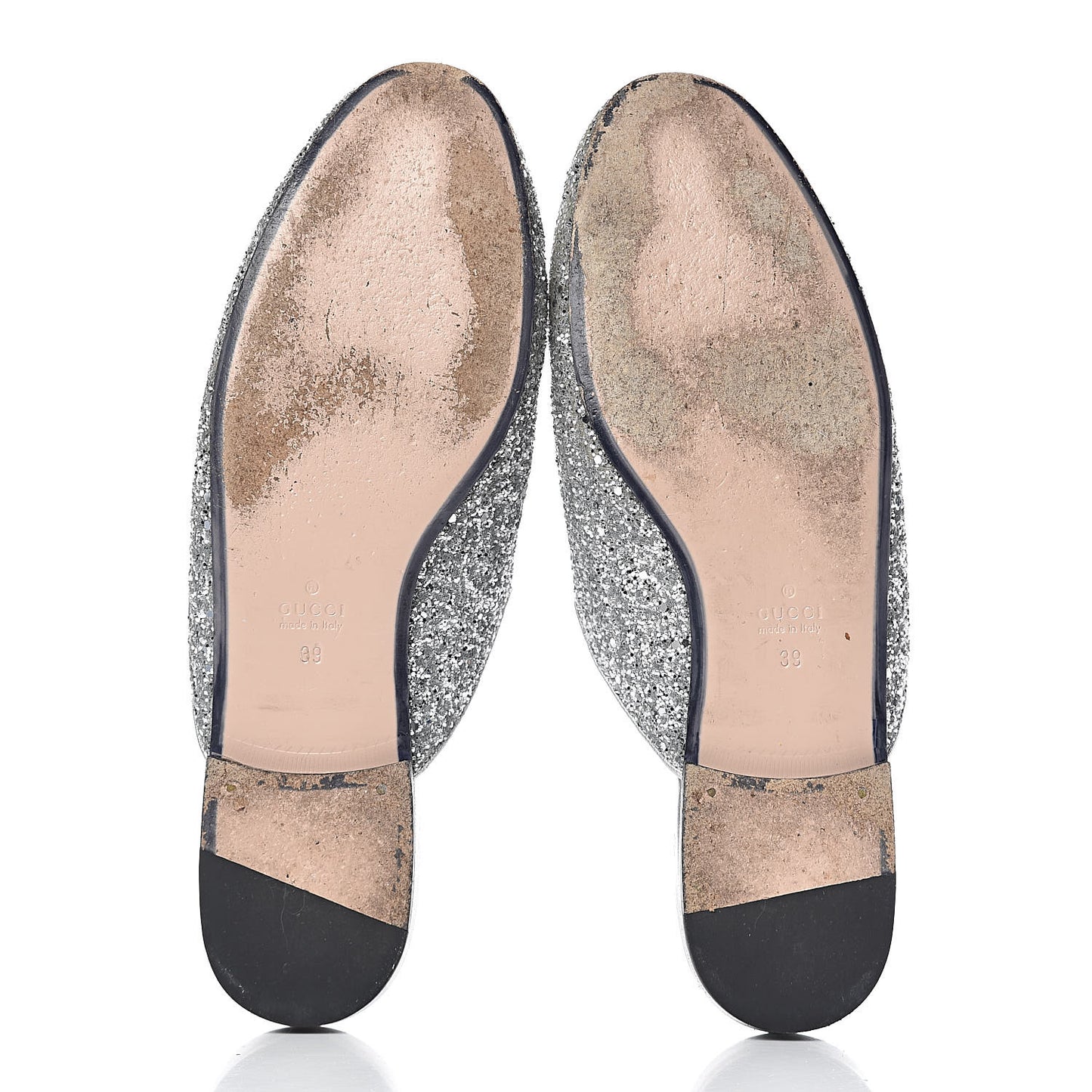 Glitter Womens Princetown Slippers 39 Silver