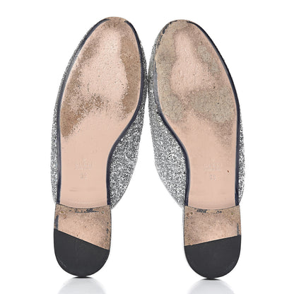 Gucci Glitter Womens Princetown Slippers 39 Silver 5 of 15