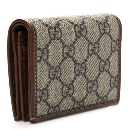 Gucci GG Supreme Monogram Horsebit 1955 Card Case Wallet Beige Ebony Brown Sugar 3 of 8