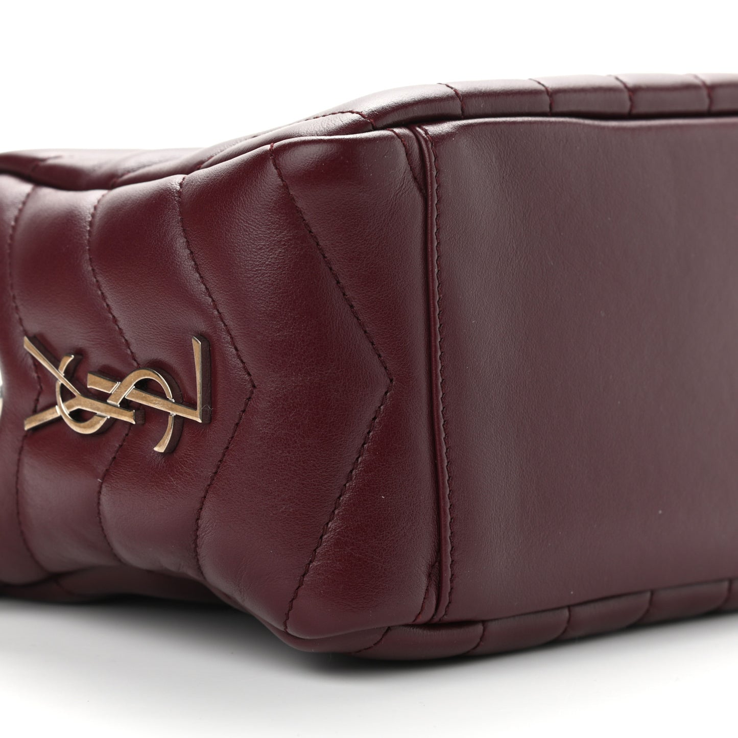Calfskin Y Quilted Monogram Small Loulou Bowling Bag Rouge Legion