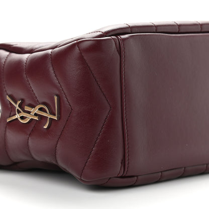 Saint Laurent Calfskin Y Quilted Monogram Small Loulou Bowling Bag Rouge Legion 5 of 10