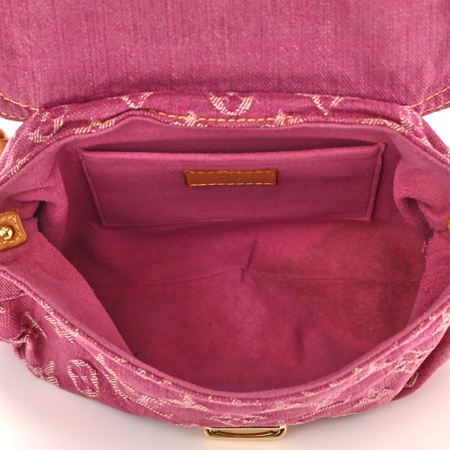 Monogram Denim Mini Pleaty Fuchsia