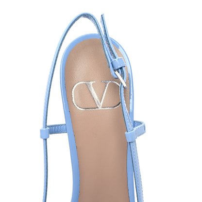 Valentino Garavani Patent Signature VLogo Slingback 80mm Pumps 37 Popeline 7 of 10