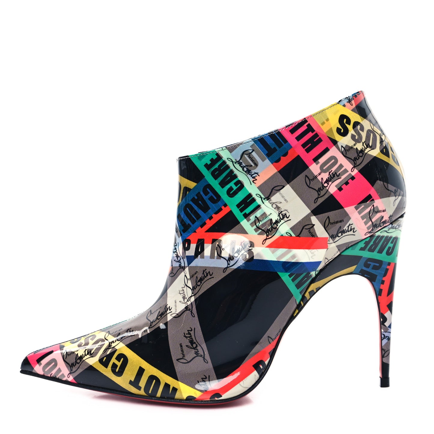 Patent Loubiballage Gorgona 100 Ankle Boots 38 Multicolor
