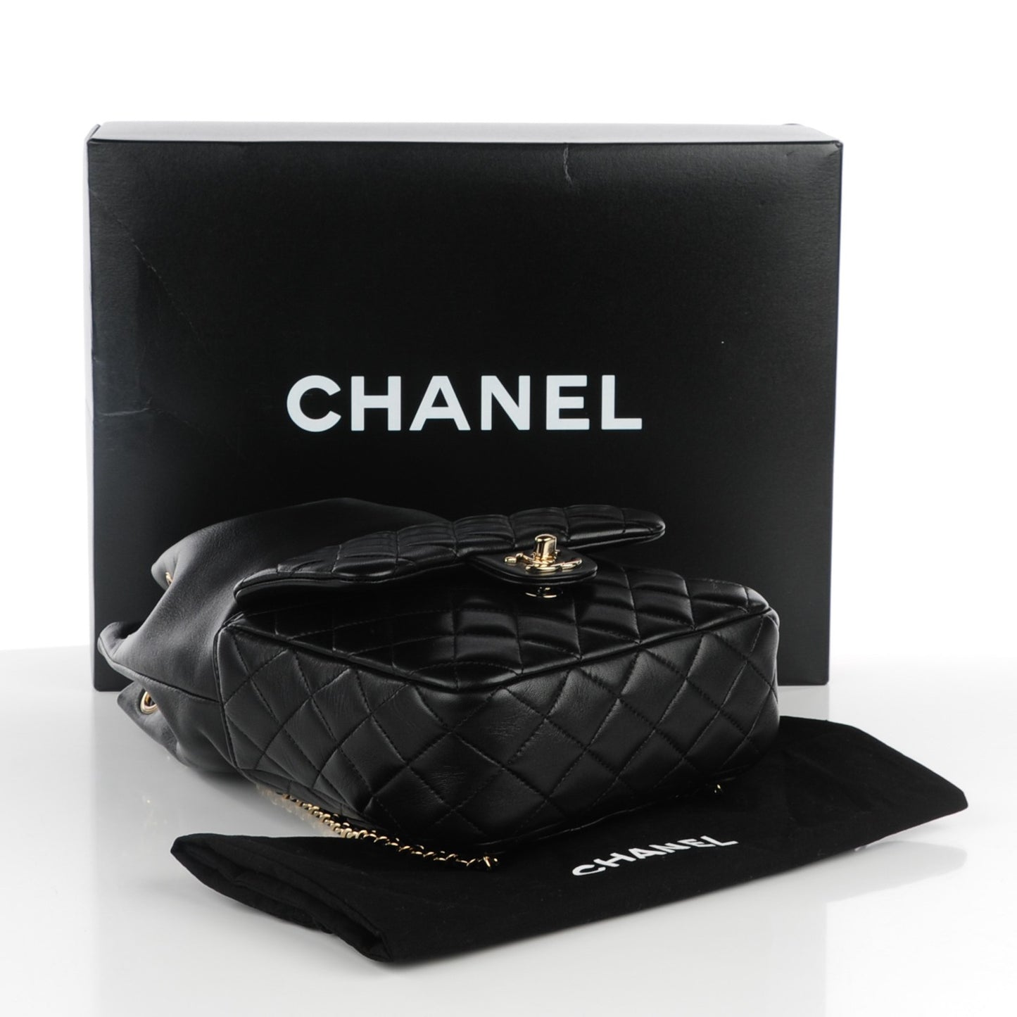 Lambskin Quilted Small in Seoul Backpack Black