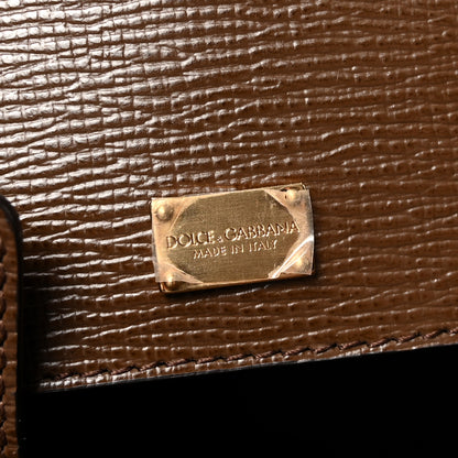 Dolce & Gabbana Vitello Stampa Shopping Tote Brown 6 of 9