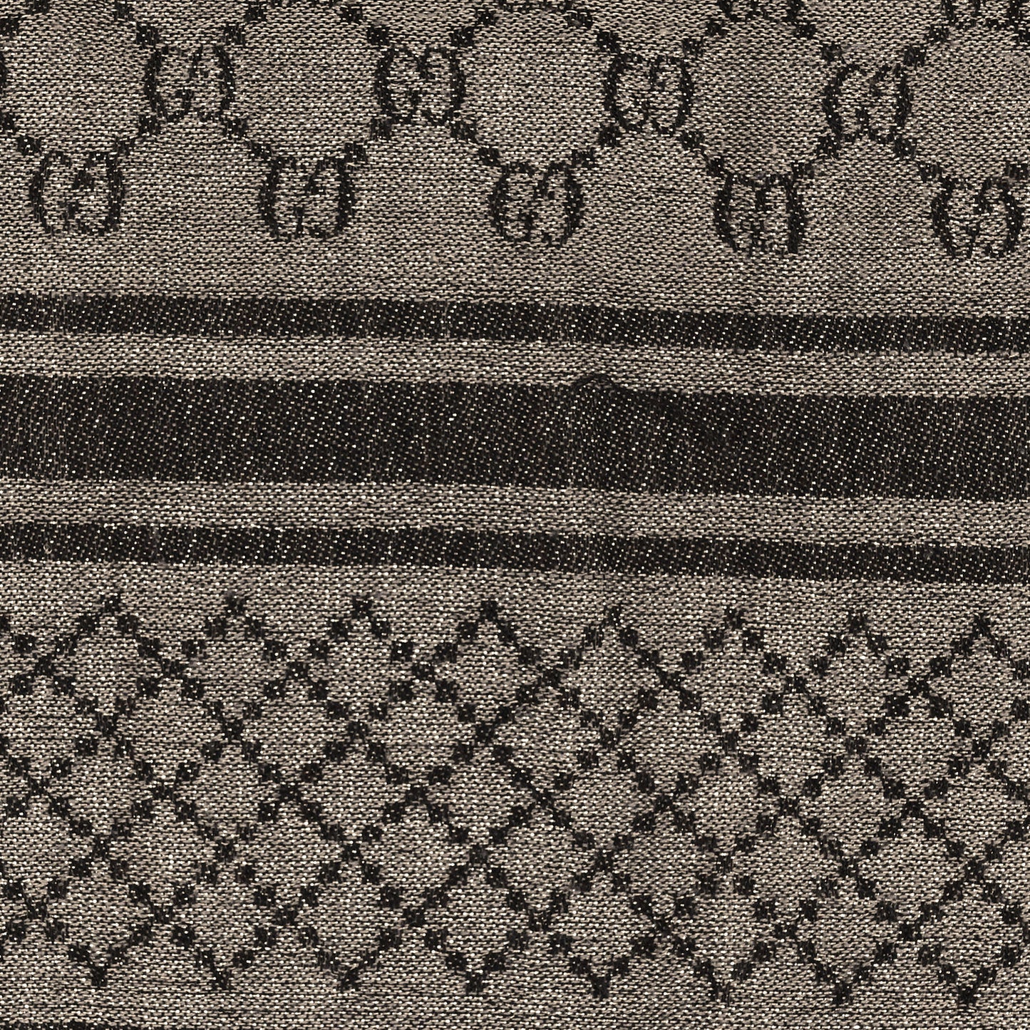 Wool Silk GG Monogram Diamante Plaid Surviee Shawl Beige Dark Brown