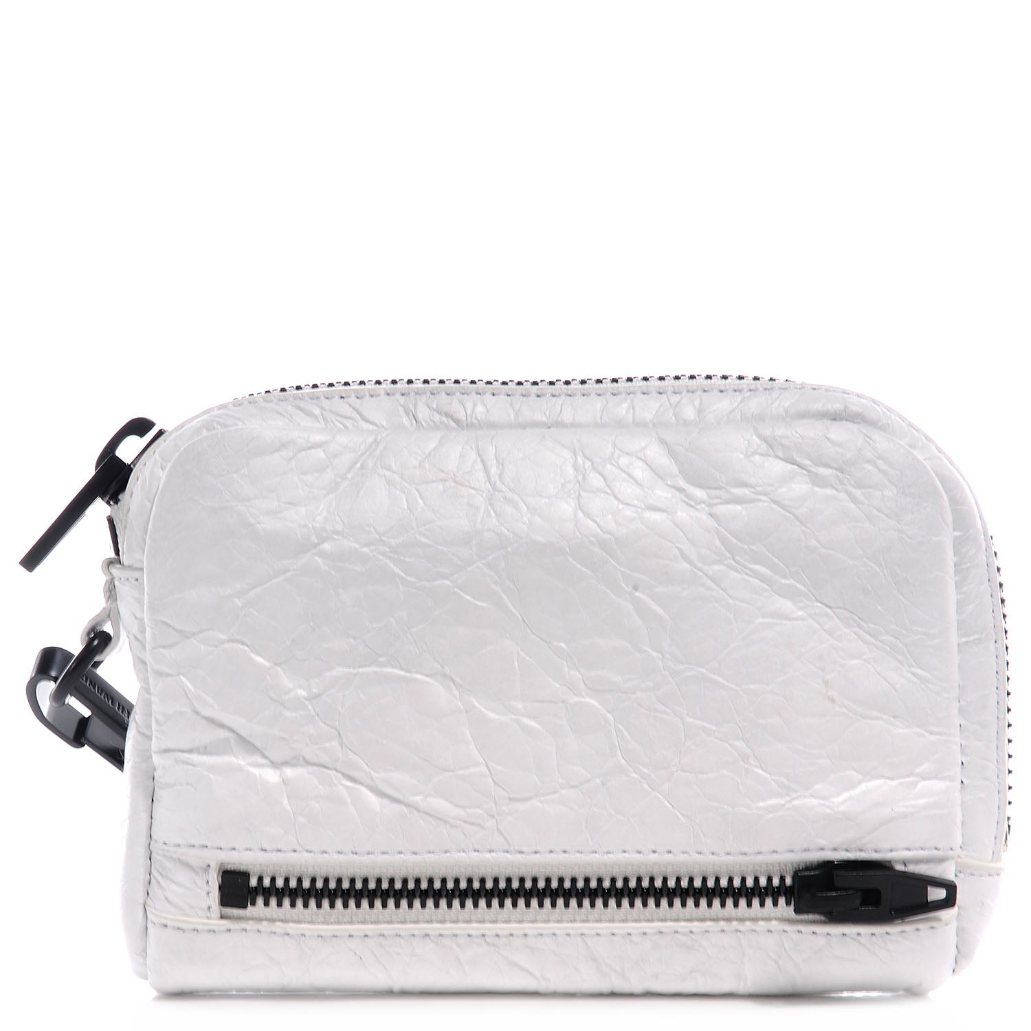 Alexander Wang Leather Pebbled Large Fumo Wristlet White 1 of 6