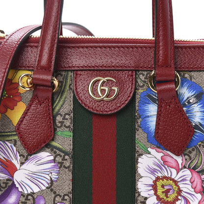 Gucci GG Supreme Monogram Flora Web Small Ophidia Tote Bag Red 9 of 10