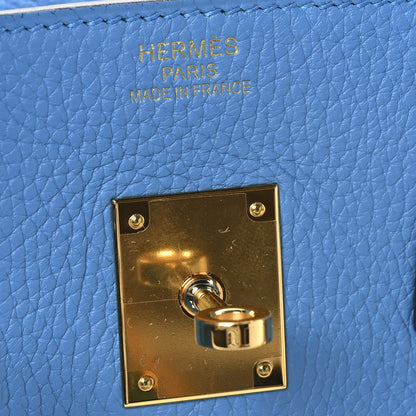 Hermes Taurillon Clemence BIRKIN 35 Bleu Zanzibar 6 of 10