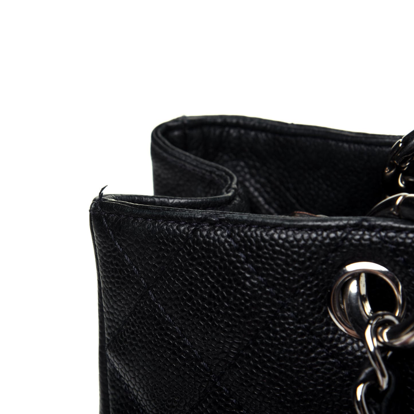 Caviar Quilted Grand Shopping Tote GST Navy Blue