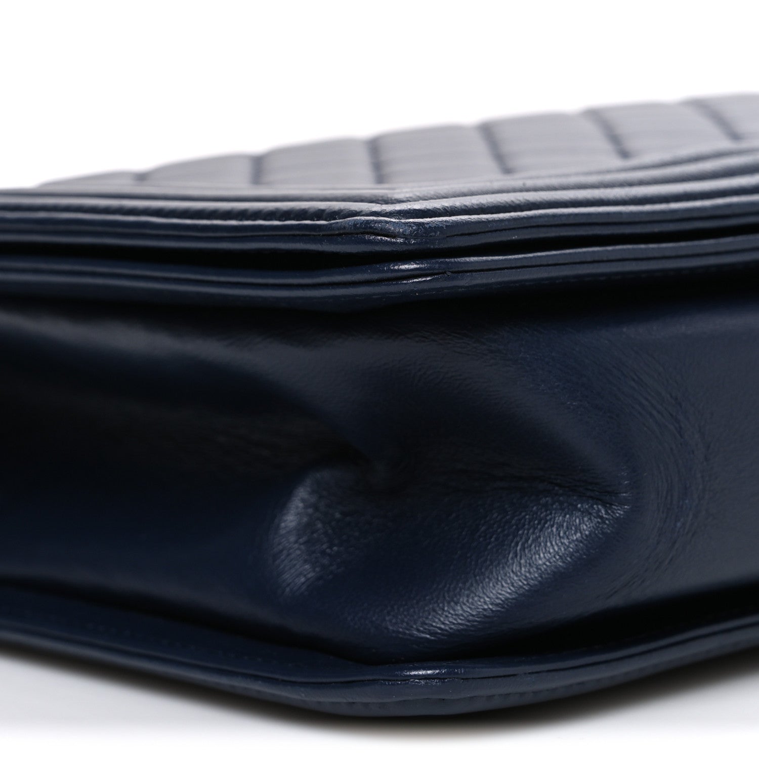 Chanel Lambskin Quilted New Medium Boy Flap Dark Navy Blue 9 of 11