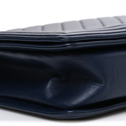 Chanel Lambskin Quilted New Medium Boy Flap Dark Navy Blue 9 of 11