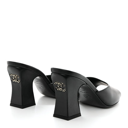 Chanel Lambskin CC Chain Mules 36.5 Black 4 of 8