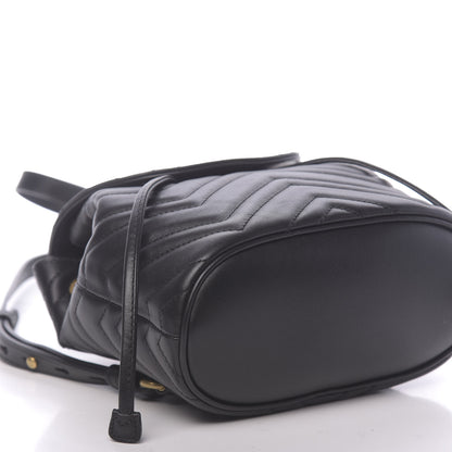 Gucci Calfskin Matelasse GG Marmont Flap Backpack Black 7 of 9