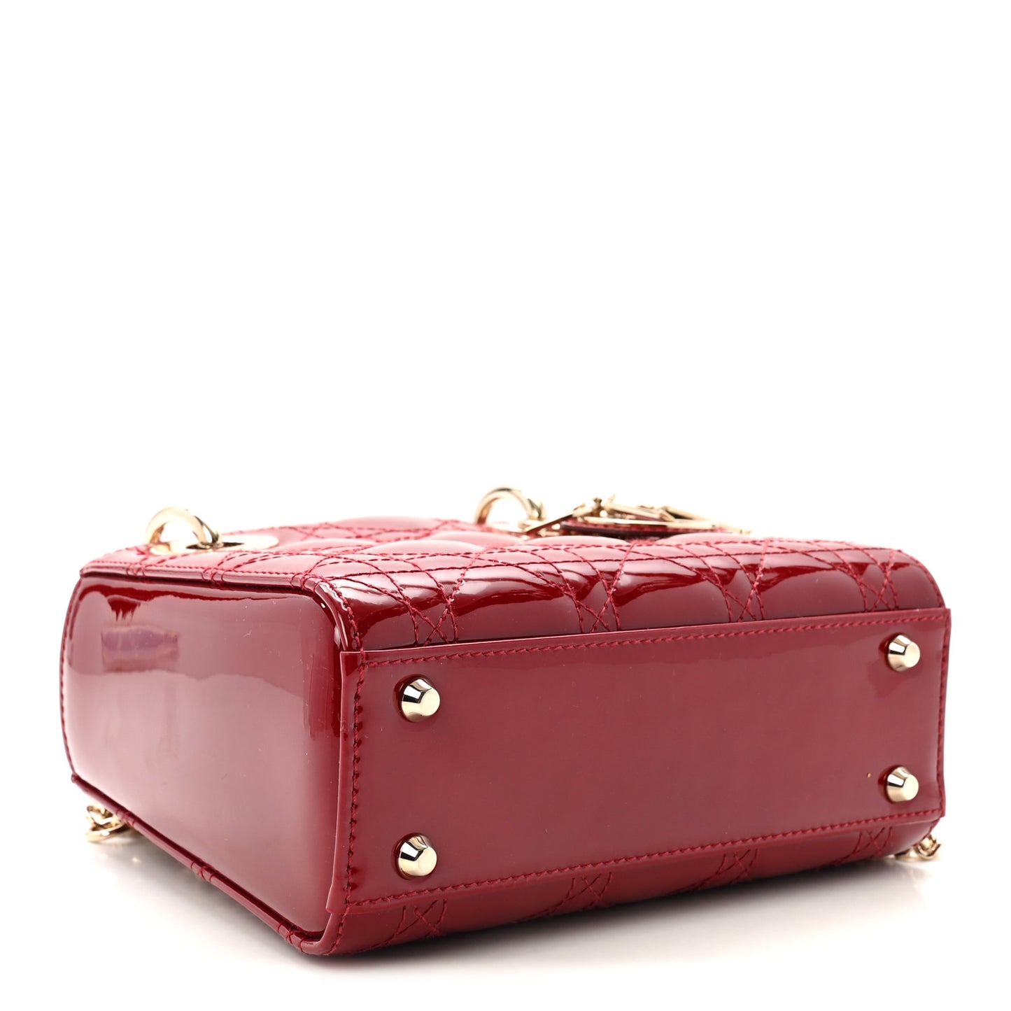 Patent Cannage Mini Lady Dior Red