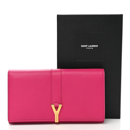 Saint Laurent Calfskin Classic Y Ligne Wallet Fuchsia 10 of 10