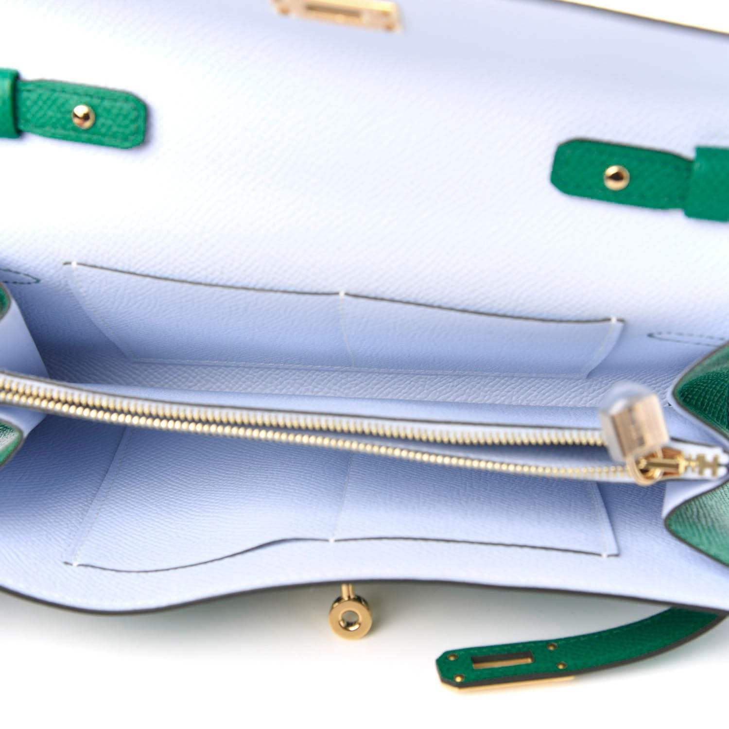 Hermes Epsom Kelly Wallet To Go Vert Jade Bleu Brume 5 of 10