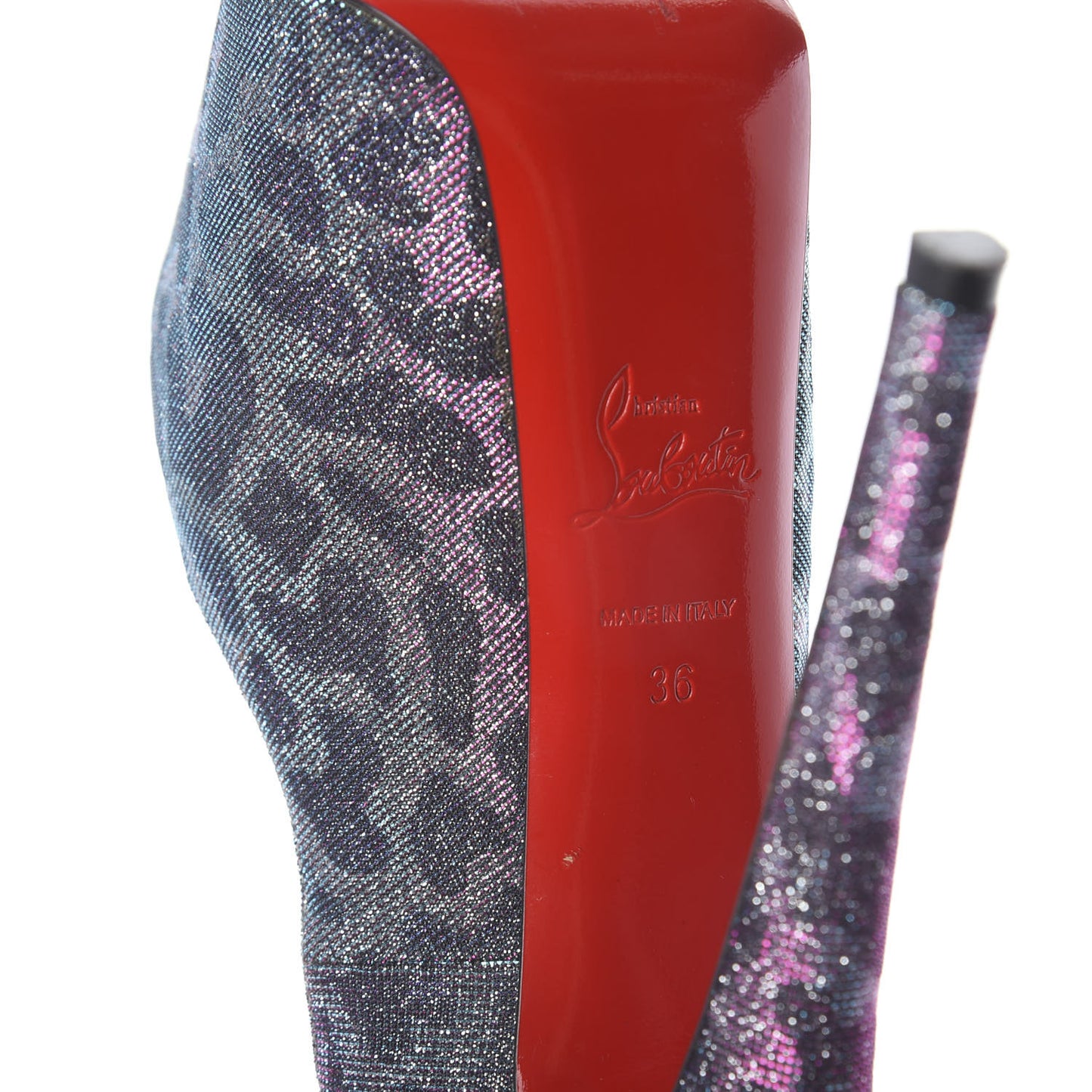 Lame Leopard Highness 160 Pumps 36 Turquoise Violet