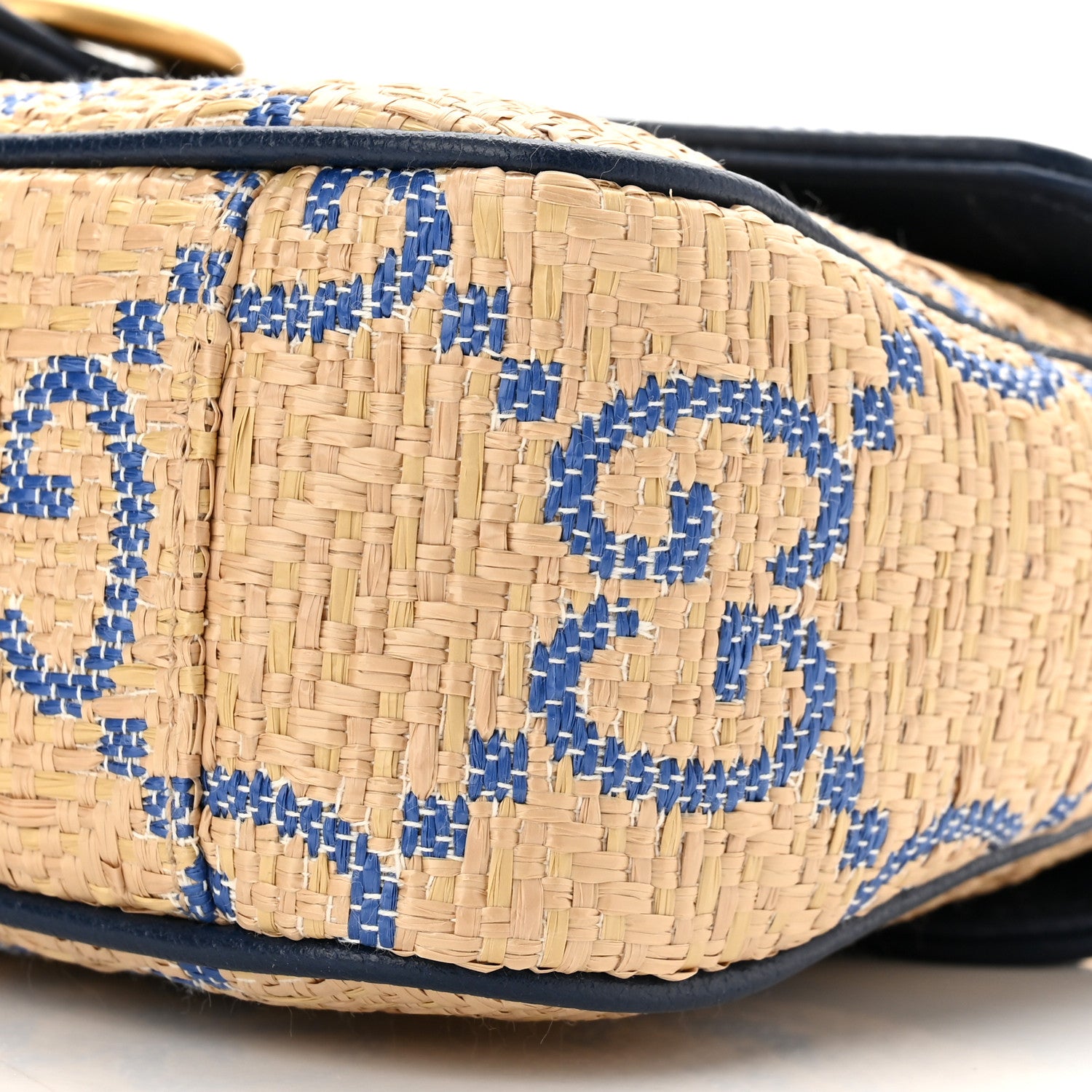 Gucci Raffia GG Monogram Matelasse Small GG Marmont Shoulder Bag Natural Royale Off White 10 of 10