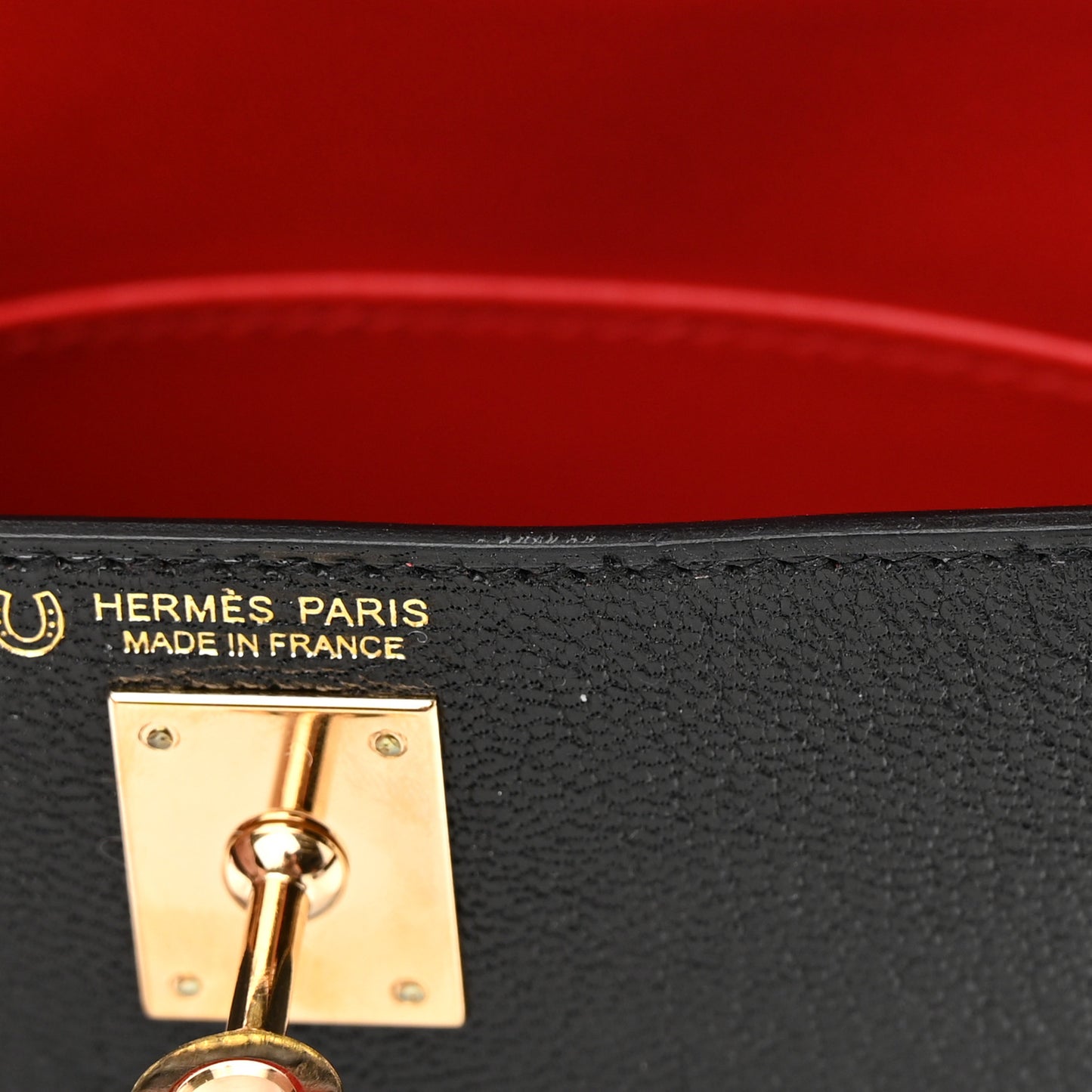 Chevre Mysore Horseshoe Mini Kelly Sellier 20 Black Rouge De Coeur