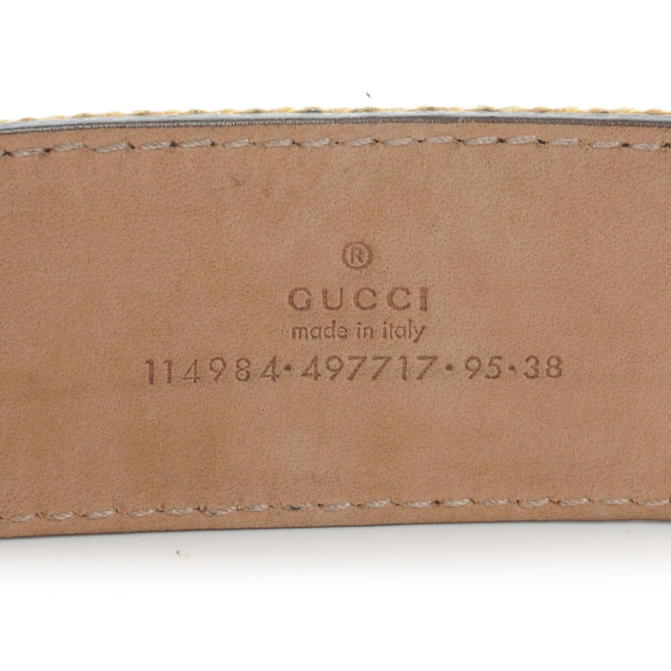 Leather Web GG Belt Biege 95 38