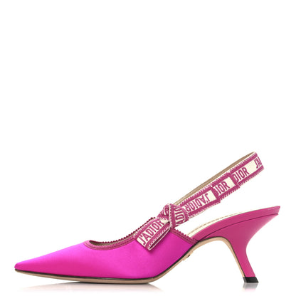 Christian Dior Satin Ribbon Embroidered J'Adior Slingback 65mm Pumps 39.5 Rani Pink 1 of 11