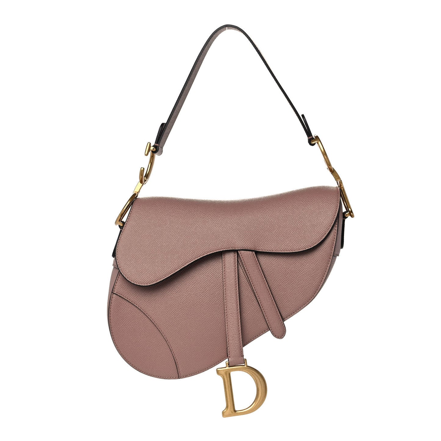 Grained Calfskin Saddle Bag Pink